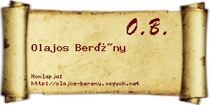 Olajos Berény névjegykártya